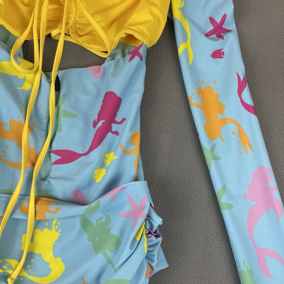 Marshall‎ Columbia Disney Little Mermaid Ariel Bikini Cutout Mini Dress Sz Small - Picture 5 of 16